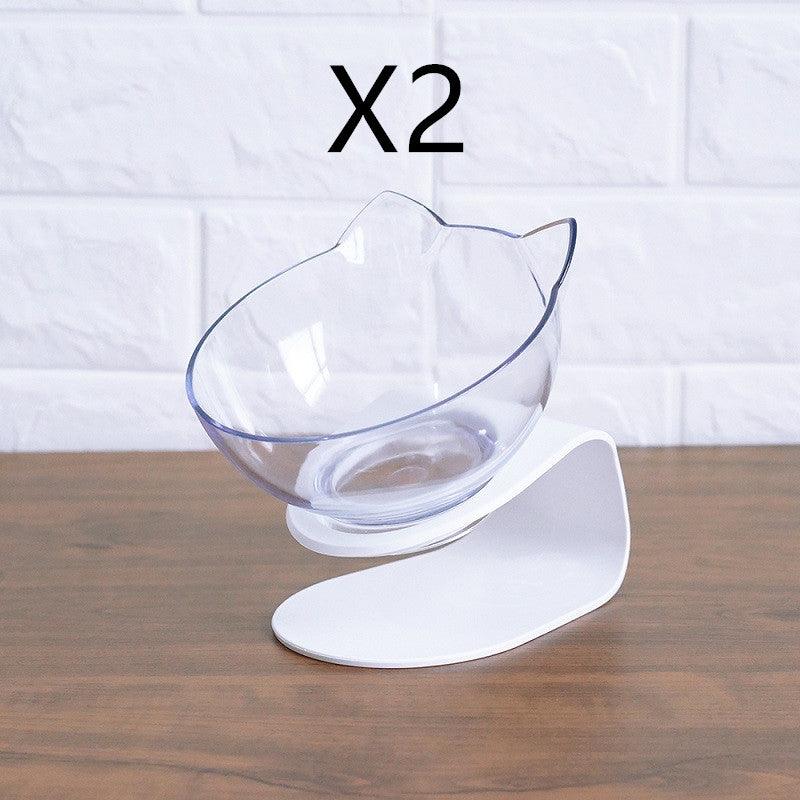 Elevated Non-Slip Double Cat Bowl With 15° Tilted Design